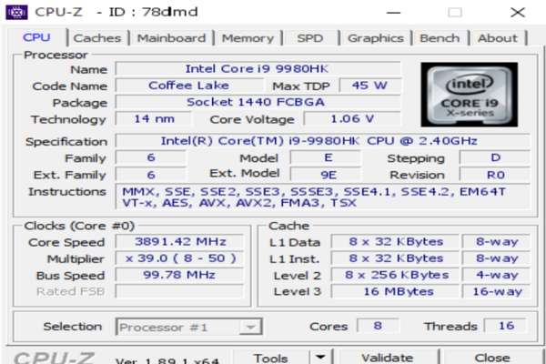 chip core i9-9980HK