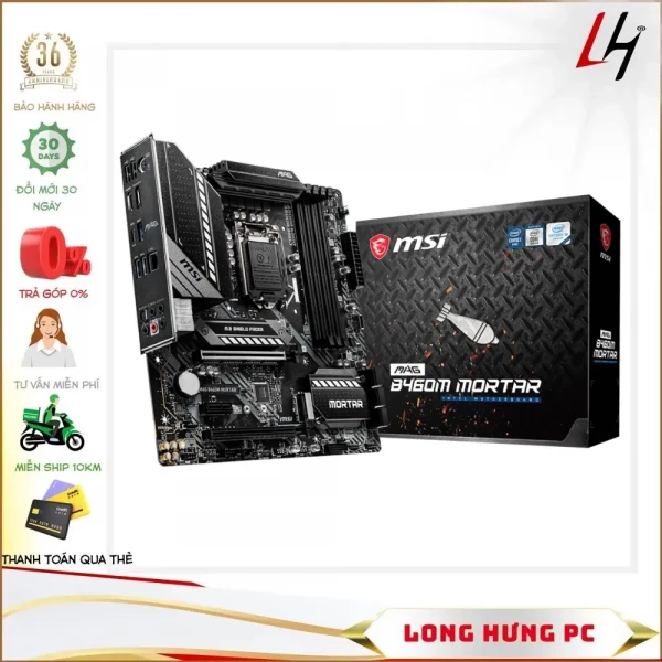 Main MSI MAG B460M MORTAR (Intel B460, Socket 1200, m-ATX, 4 khe RAM DDR4)