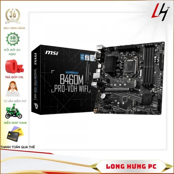 Main MSI B460M PRO-VDH WIFI (Intel B460, Socket 1200, m-ATX, 4 khe RAM DDR4)