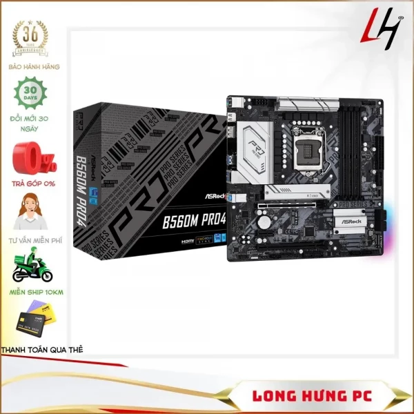 Main ASROCK B560M PRO4 (Intel B560, Socket 1200, m-ATX, 4 khe Ram DDR4)