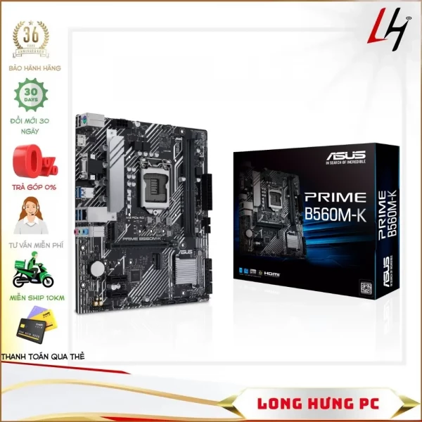 Main ASUS PRIME B560M-K (Intel B560, Socket 1200, m-ATX, 2 khe Ram DDR4)