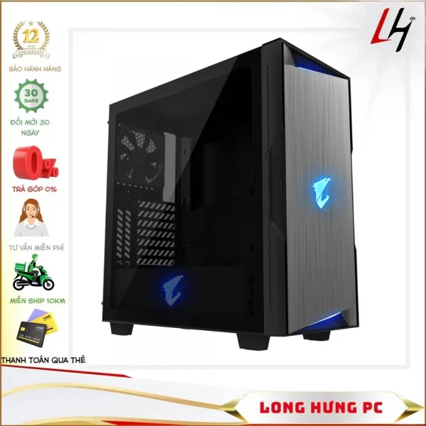 Vỏ Case Gigabyte GB-AC300G Tempered Glass Gaming (Mid Tower/Màu Đen/Led RGB)