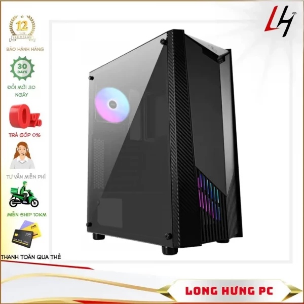 Vỏ Case MSI MAG SHIELD 110R (Mid TowerMàu Đen Kèm 2 Fan )