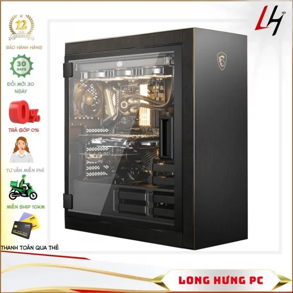 Vỏ Case MSI MPG SEKIRA 500G Tempered Glasses Aluminum chassis (Mid TowerMàu Đen)