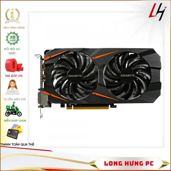 Card Gigabyte  GTX 1060 3G 2fan cũ