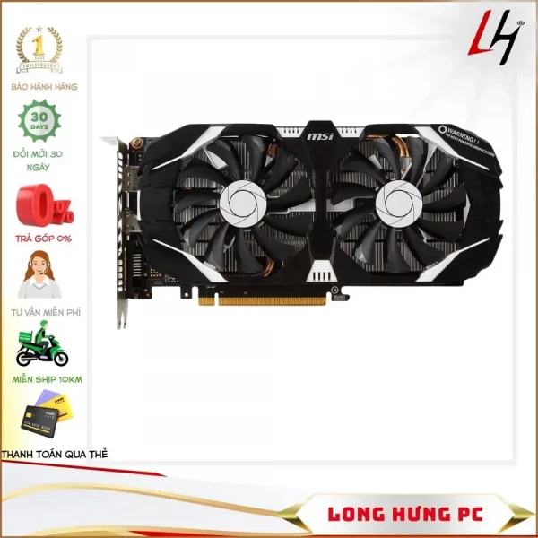 Card  MSI GTX 1060 3G 2fan cũ