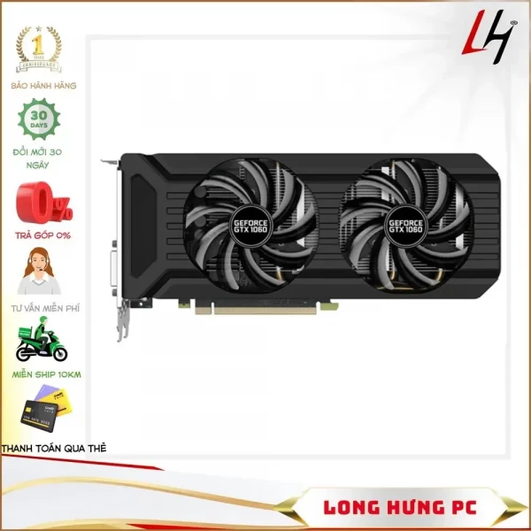 Card  Palit GTX 1060 3G 2fan cũ