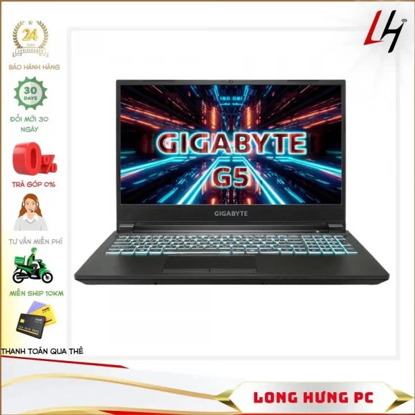 Laptop Gigabyte G5 GD-51S1123SO (Core™ i5-11400H , 16GB , 512GB , RTX 3050 4GB , 15.6 inch FHD , Win 11 , Đen)