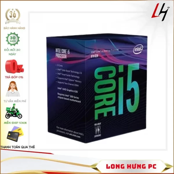 CPU Intel Core i5 8400 (2.8GHz Turbo Up To 4.0GHz, 6 nhân 6 luồng, 9MB Cache, Coffee Lake)