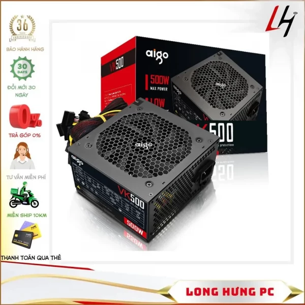 Nguồn máy tính AIGO VK550 - 500W (Màu Đen)