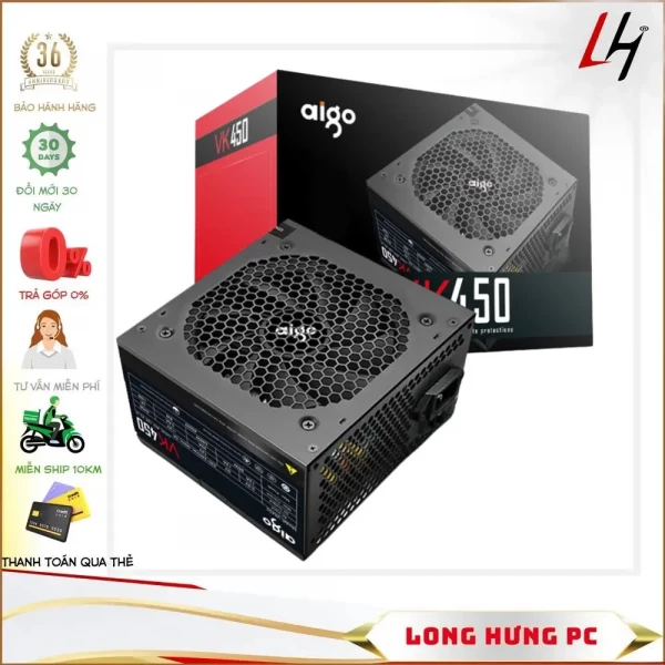 Nguồn máy tính AIGO VK450 - 450W (Màu Đen)