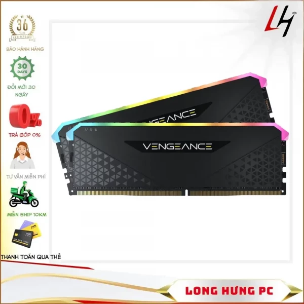 Ram Corsair Vengeance RGB RS 32GB (2x16GB) DDR4 3600MHz (CMG32GX4M2D3600C18)