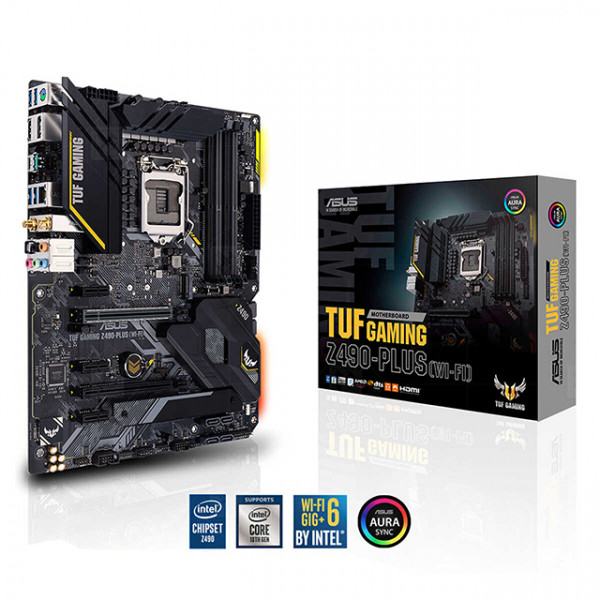 Main ASUS TUF Gaming Z490-PLUS (WI-FI) (Intel Z490, Socket 1200, ATX, 4 khe RAM DDR4)