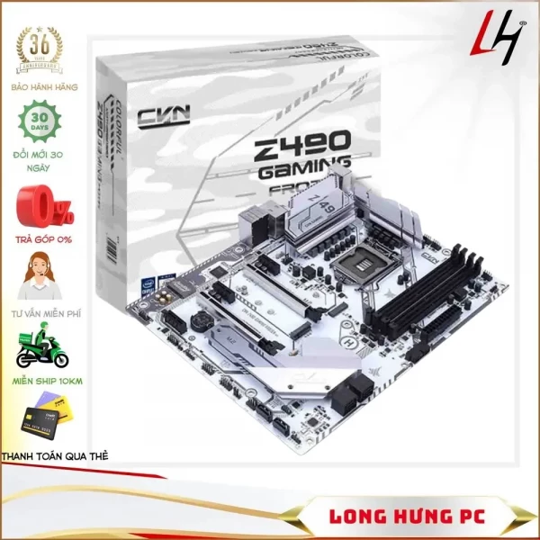 Main Colorful CVN Z490 GAMING FROZEN V20 (Intel Z490, Socket 1200, ATX, 4 khe RAM DDR4)