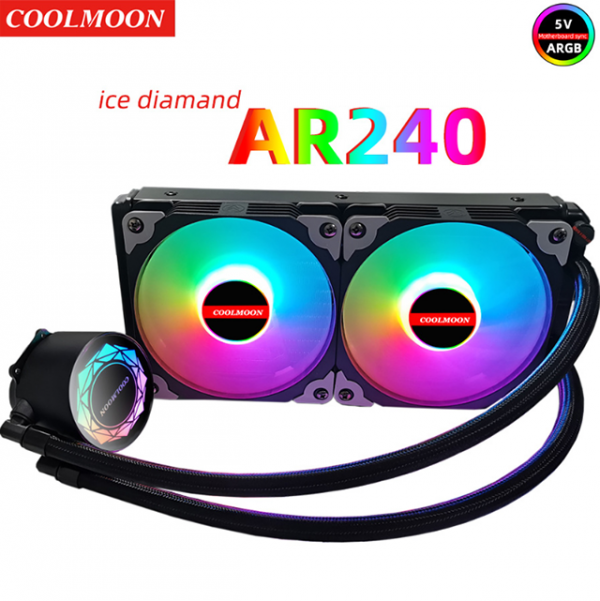 Tản nhiệt AIO Coolmoon AR 240 RGB 2 Fan Black