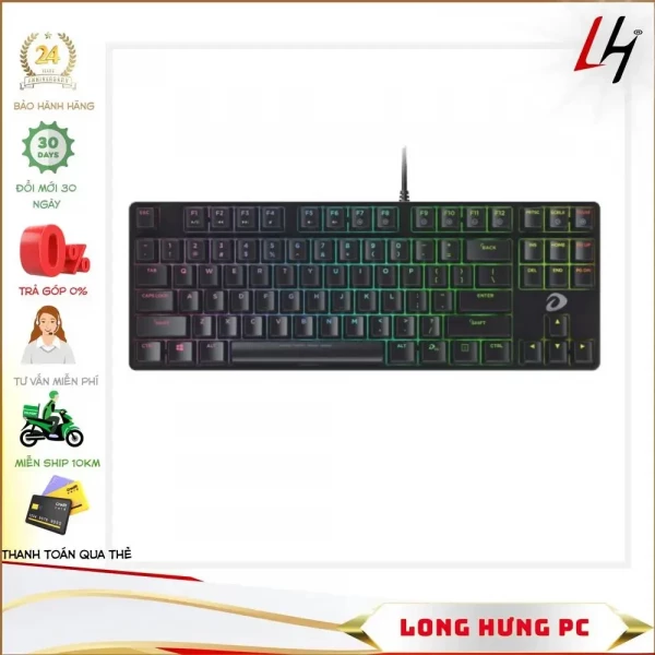 Bàn phím cơ DAREU EK880 led RGB (RGB, Blue/ Brown/ Red D switch)