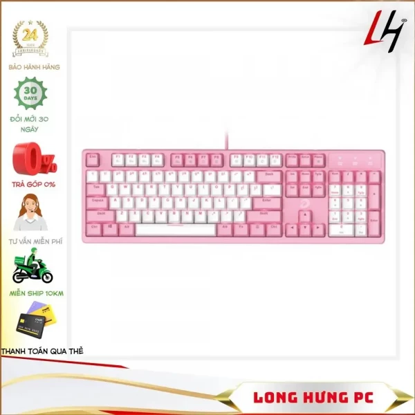 Bàn phím cơ Gaming DAREU EK1280S Pink / White