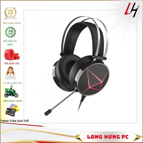 Tai nghe Dareu EH722s Đen / Hồng giả lập 7.1