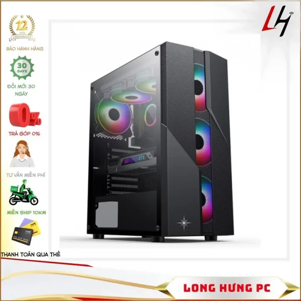 Vỏ máy vi tính KENOO ESPORT M200 - Mầu Đen - (Size ATX)