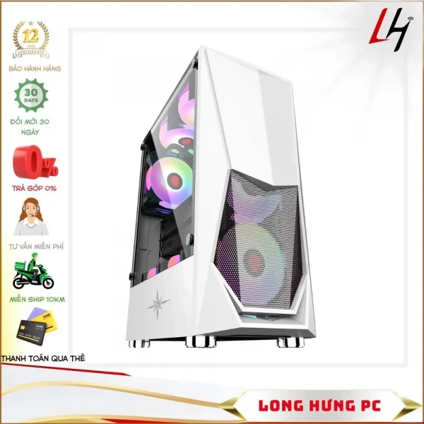 Vỏ máy vi tính KENOO ESPORT E400 - Mầu Trắng - (Size ATX)