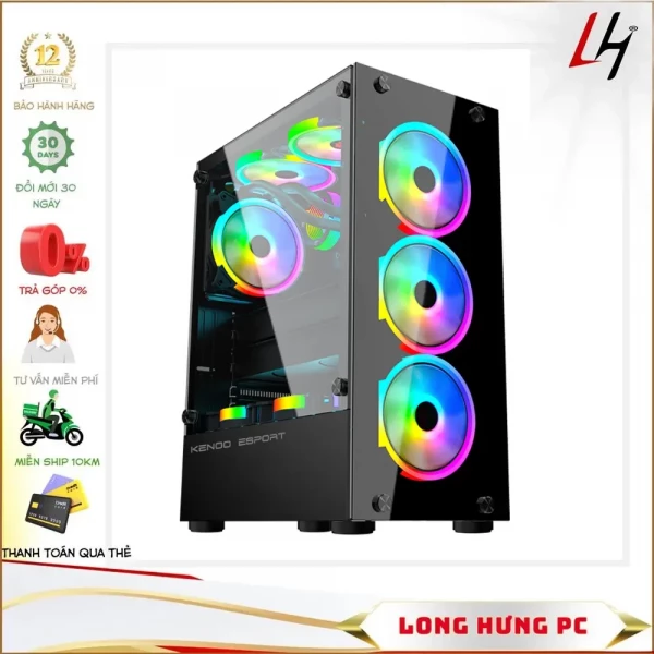 Vỏ KENOO ESPORT K300 - Màu Đen - (Size ATX)