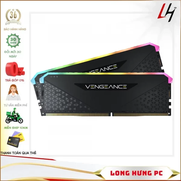 RAM CORSAIR VENGEANCE RGB RS 64GB (2 x 32GB) DDR4 3200MHz C16