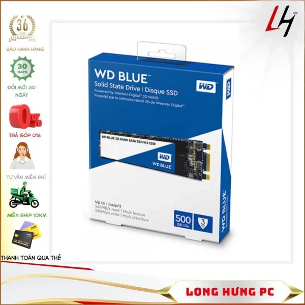 Ổ cứng SSD WD Blue 3D NAND 500GB M2