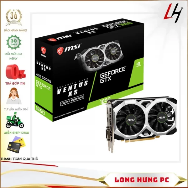 VGA MSI GeForce GTX 1650 VENTUS XS 4G OCV1