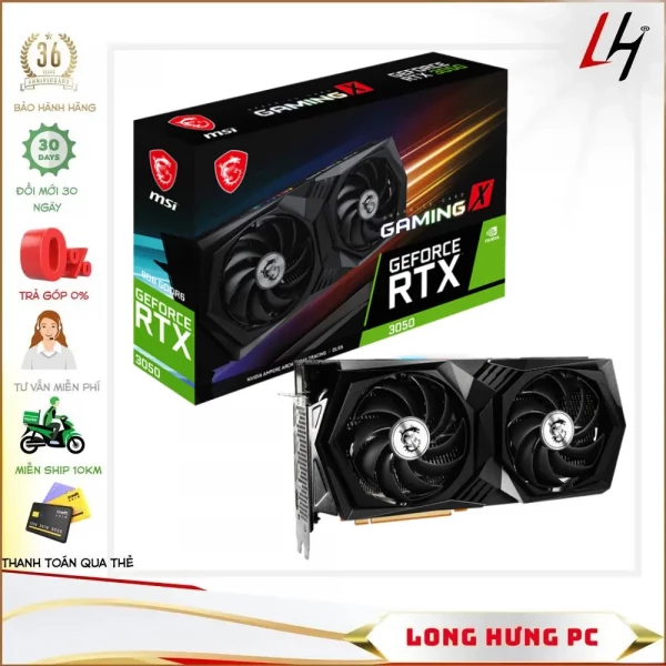 VGA MSI GeForce RTX 3050 GAMING X 8G