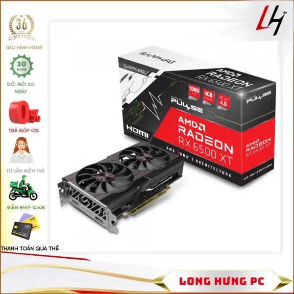 VGA SAPPHIRE AMD Radeon™ RX 6500 XT 4GB GDDR6