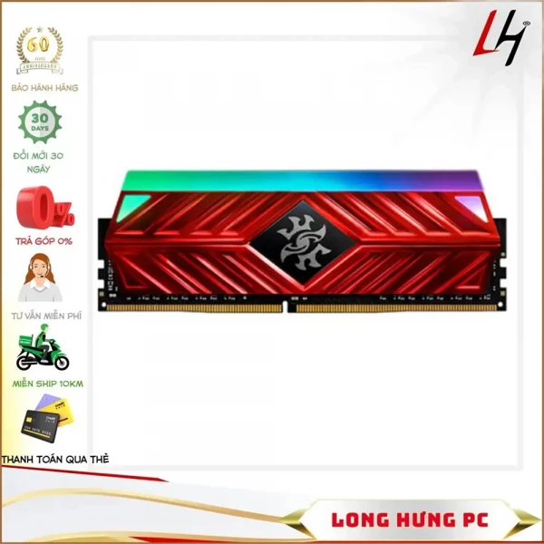 RAM Adata XPG Spectrix D41 RGB RED 8GB 3200Mhz đỏ