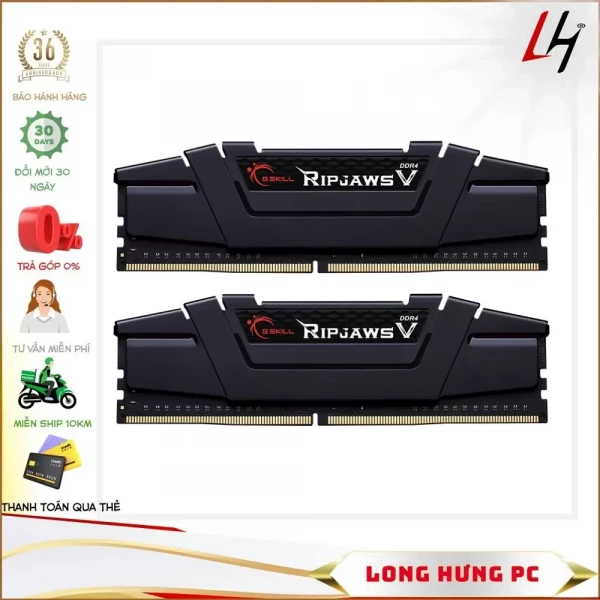 RAM G.Skill Ripjaws V 16GB (2x8GB) DDR4 3200MHz (F4-3200C16D-16GVKB)