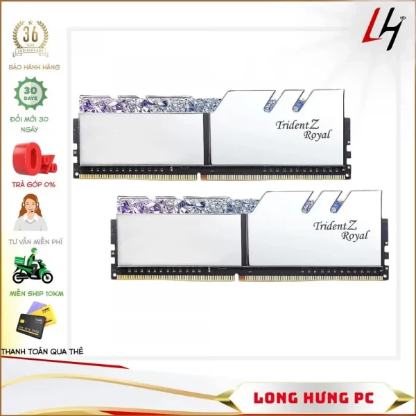 RAM G.Skill Trident Z Royal RGB Silver 16GB (2x8GB) DDR4 3000MHz