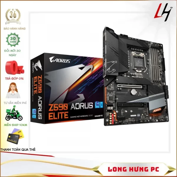 Main Gigabyte Z590 AORUS ELITE (Intel Z590, Socket 1200, ATX, 4 khe Ram DDR4)