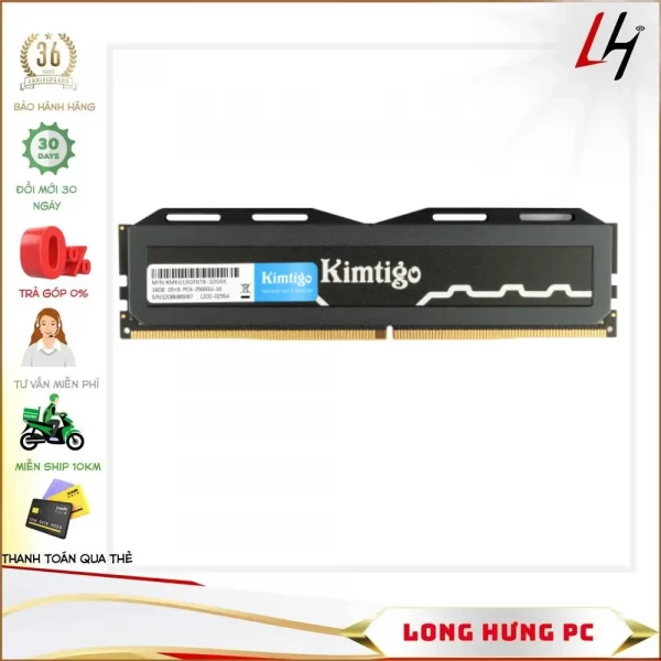 RAM Kimtigo 16GB (16GB x 1) DDR4 3200Mhz