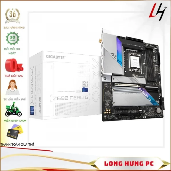 Main Gigabyte Z690 AERO G DDR5 (Intel Z690, Socket 1700, ATX, 4 khe Ram DDR5)