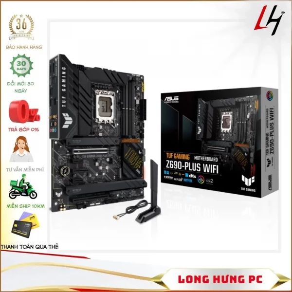 Main ASUS TUF GAMING Z690-PLUS WIFI D5 (Intel Z690, Socket 1700, ATX, 4 khe Ram DDR5)