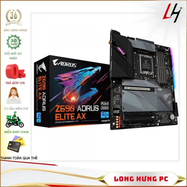 Main Gigabyte Z690 AORUS ELITE AX DDR5 (Intel Z690, Socket 1700, ATX, 4 khe Ram DDR5)