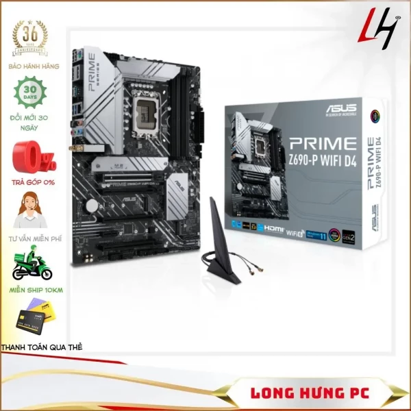 Main ASUS PRIME Z690-P WIFI D4 (Intel Z690, Socket 1700, ATX, 4 khe Ram DDR4)