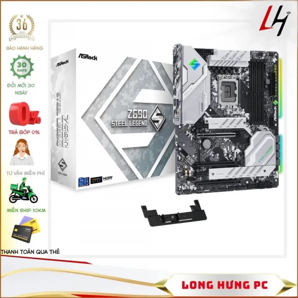 Main ASROCK Z690 STEEL LEGEND (Intel Z690, Socket 1700, ATX, 4 khe Ram DDR4)