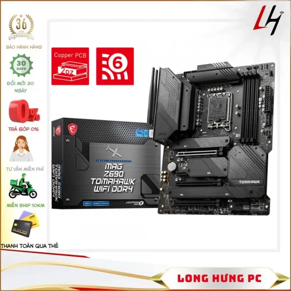 Main MSI MAG Z690 TOMAHAWK WIFI DDR4 (Intel Z690, Socket 1700, ATX, 4 khe Ram DDR4)