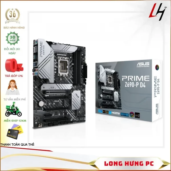 Main ASUS PRIME Z690-P D4 (Intel Z690, Socket 1700, ATX, 4 khe Ram DDR4)