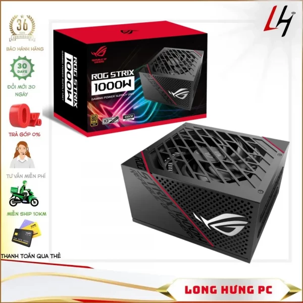 Nguồn Asus ROG STRIX 1000W ( Màu Đen/80 Plus Gold / Full Modular)