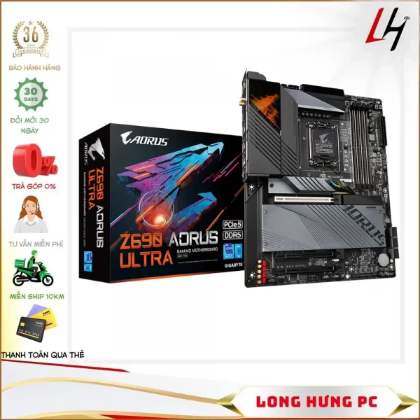 Main Gigabyte Z690 AORUS ULTRA (Intel Z690, Socket 1700, ATX, 4 khe Ram DDR5)