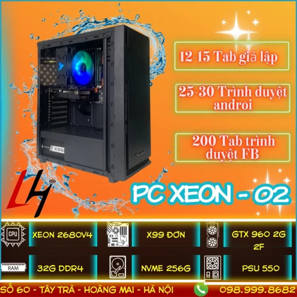 PC XEON 02 - PC Giả Lập, Nox Player 12-15 Tab, Bluestack, LDPlayer