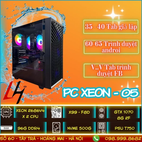 PC XEON 05 - PC Giả Lập Nox Player 35-40 Tab, Bluestack, LDPlayer