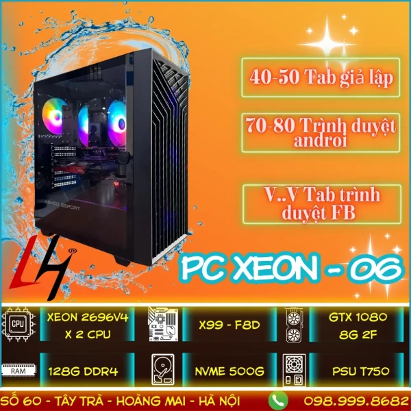 PC XEON 06 - PC Giả Lập Nox Player 40-50 Tab, Bluestack, LDPlayer