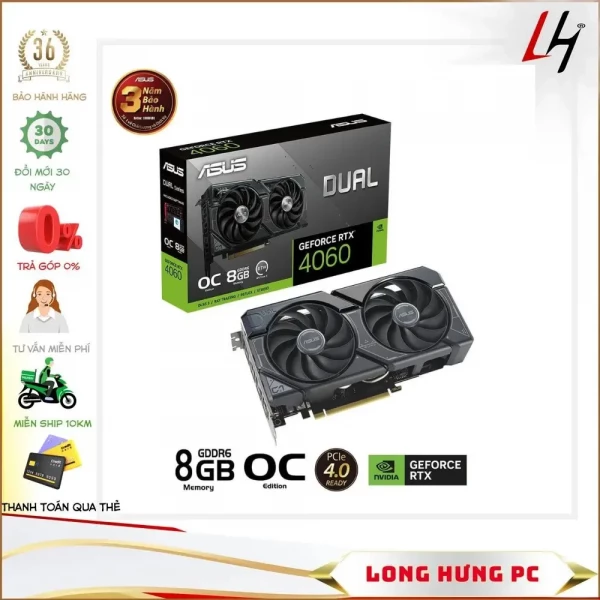 VGA ASUS Dual GeForce RTX™ 4060 OC Edition 8GB GDDR6