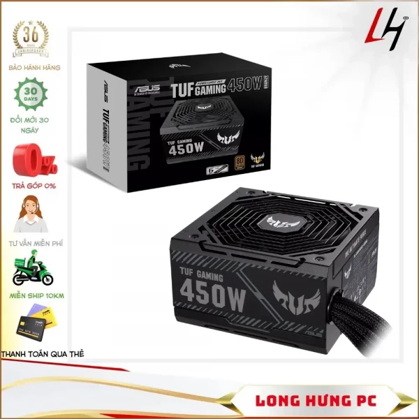 Nguồn Asus TUF Gaming 450W Bronze (80 Plus Bronze/Non Modular/Màu Đen)