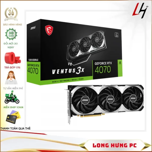 VGA MSI GeForce RTX 4070 SUPER 12GB VENTUS 3X OC